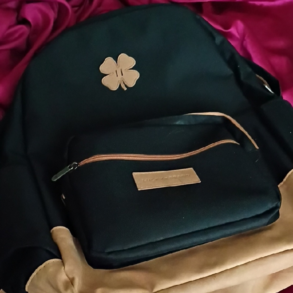 Lucky Brand Black and Tan Backpack
